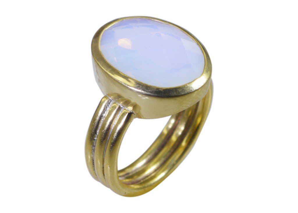 Riyo Purple Gold Plated Fire Opal CZ Ring hot handmade ethnic jewelry GPRFOCZ80-