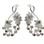 Riyo Tourmaline 925 Solid Sterling Silver Hand Carved Earring L 3in Setou-84003