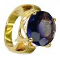 Amethyst Cz 18c Gold Polish Mothers Ring