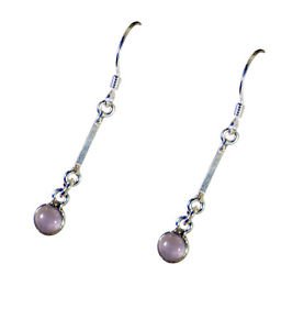 Riyo Rose Quartz Nepal Silver Jewelry Silver Earring L 2in Seroq-68020