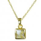 Riyo Multi Gold Plated Rutile Quartz CZ Pendant flashy antique gemstone jewelry