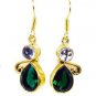 Riyogems Crystal Emerald Cz Gold Polish Gift Earring L 1.5in Gpemul-52004