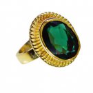 Emerald Cz Gold Plated Online Cocktail Ring