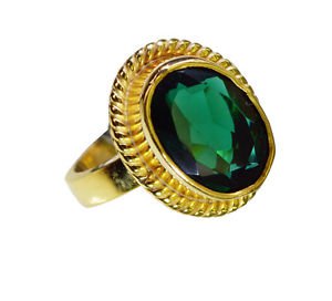 Emerald Cz Gold Plated Online Cocktail Ring