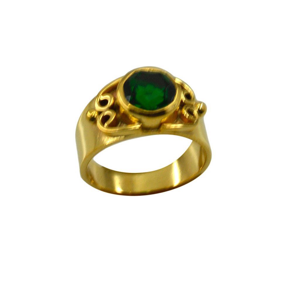 Riyo Green Emerald Cz  18kt Gold Plated Long Lasting Ring Gpremcz75-96167
