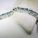 Riyo Blue Topaz Dark Jewelry Silver Tennis Bracelet L 7.5in Sbrabtz-10006