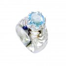 Riyo Blue Topaz Silver Contemporary Brushed Silver Ring Sz 6 Srbto6-10106