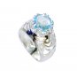 Riyo Blue Topaz Silver Contemporary Brushed Silver Ring Sz 6 Srbto6-10106