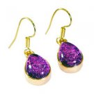Riyogems Dichroic Glass Gold Plated Costume Fashion Earrings L 1.2in Gpedgl-2200