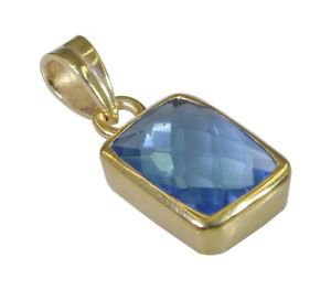 Riyo Blue  Gold Plated Blue Topaz CZ Pendant  jewelry accessories store GPPBTCZ-