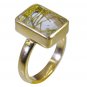 Riyo Multi Gold Plated Rutile Quartz CZ Ring handmade jewelry GPRRQCZ60-106040