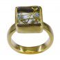 Riyo Multi Gold Plated Rutile Quartz CZ Ring elegant handmade metal jewelry GPRR