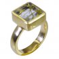 Riyo Multi Gold Plated Rutile Quartz CZ Ring elegant handmade metal jewelry GPRR