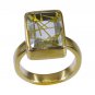 Riyo Multi Gold Plated Rutile Quartz CZ Ring fine handmade stone jewelry GPRRQC