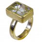 Riyo Multi Gold Plated Rutile Quartz CZ Ring fine handmade stone jewelry GPRRQC