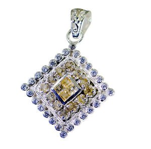 Riyo Citrine Affordable Silver Jewellery Heart Pendants L 1.5in Spcit-14022