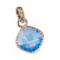 Riyogems Blue Topaz Cz Gold Plated Jewelry Set Leaf And Tree Pendant L 1in Gppbt