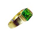 Emerald Cz Gold Polish Mood Ring