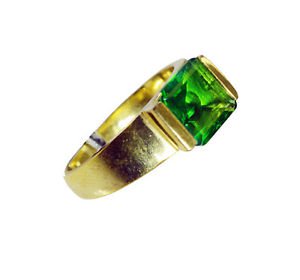 Emerald Cz Gold Polish Mood Ring