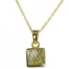 Riyo Multi Gold Plated Rutile Quartz CZ Pendant eye-catching affordable gemstone