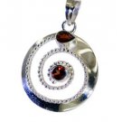Riyo Garnet Gemstone Silver Jewellery Strand Pendant L 1.5in Spgar-26042