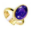 Amethyst Gold Plated Costume Rosary Ring Jewelry