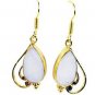 Riyogems White Agate Gold Plated Fashion Dangle Earrings L 1.5in Gpeage-0003