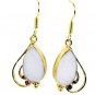 Riyogems White Agate Gold Plated Fashion Dangle Earrings L 1.5in Gpeage-0003