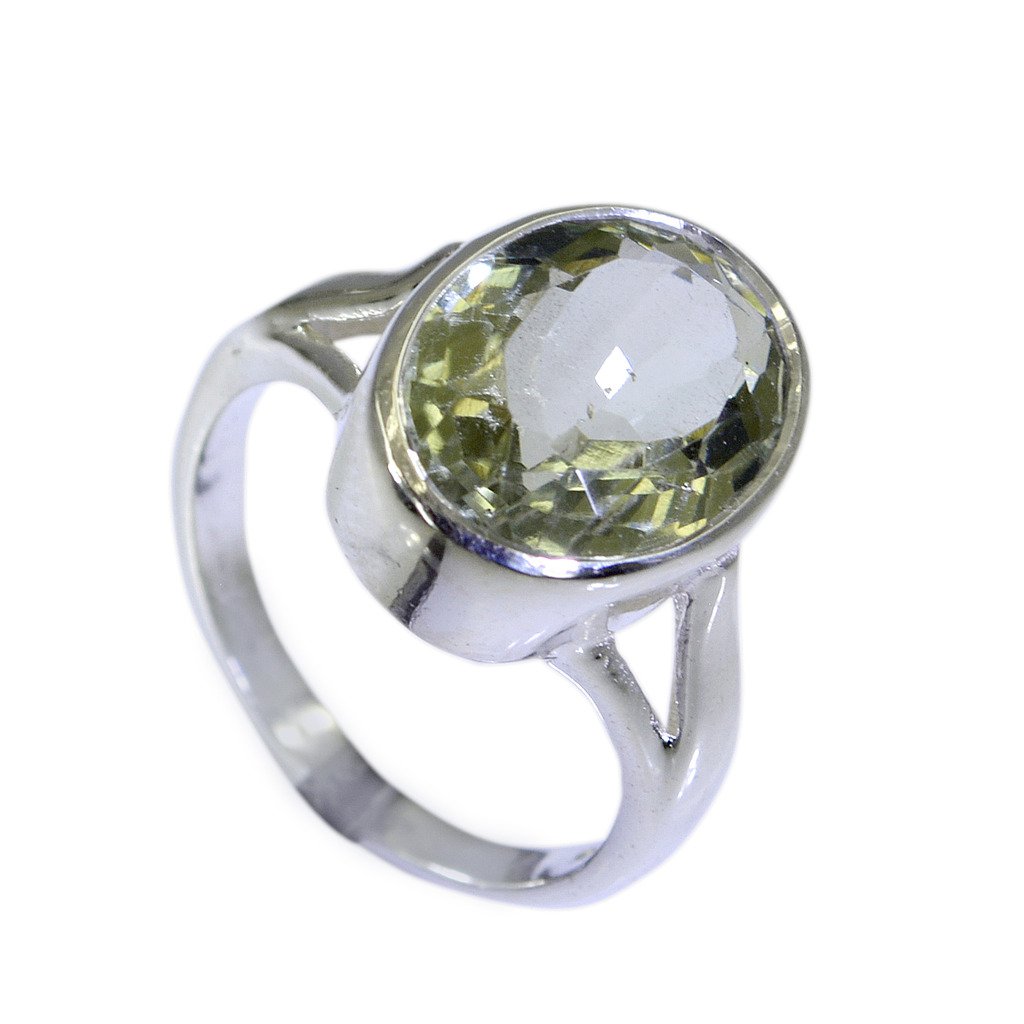 Riyo A Green Amethyst 925 Solid Sterling Silver Professional Ring Srgam70-28088