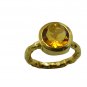 Riyo Golden Citrine Cz  18kt Gold Plated Set Ring Gprcicz70-94061