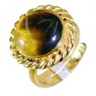 Riyo Tiger Eye 18-Kt Y Gold Plating Claddagh Ring Sz 6 Gprtey6-80024