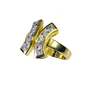White Cz 18 Ct Gold Plated Beautiful Ring