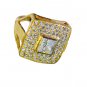 White Cz Base Matel Y Gold Mood Ring