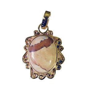 Riyogems Picture Jasper 18 Kt Gold Fashion One Size Fits Pendant L 1.7in Gppjas-