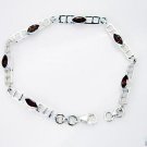 Riyo Garnet Beautiful Jewelry  Strand Silver Bracelet L 7.5in Sbragar-26007