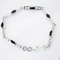 Riyo Garnet Beautiful Jewelry Strand Silver Bracelet L 7.5in Sbragar-26007