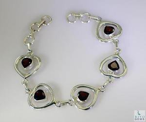 Riyo Garnet Casting Jewelry Silver Chain Bracelet L 7.5in Sbragar-26024