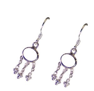 Riyo Rose Quartz Nice Silver Jewelry Earring Silver L 2in Seroq-68022