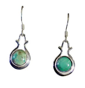 Riyo Turquoise Silver Design Jewellery Wedding Earring L 2in Setur-82036