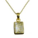 Riyo Multi Gold Plated Rutile Quartz CZ Pendant bonnie asian jewelry store GPPRQ