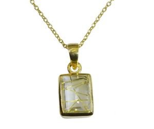 Riyo Multi Gold Plated Rutile Quartz CZ Pendant bonnie asian jewelry store GPPRQ