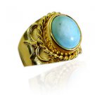 Riyo Turquoise 18-Kt Gold Plated Engagement Ring Sz 8 Gprtur8-82207
