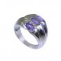 Riyo Amethyst Silver Modern Jewellery Heavy Silver Ring Sz 6 Srame6-2016