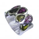 Riyo Tourmaline Tribal Silver Jewelry Silver Crossover Ring Sz 5 Srtou5-84001