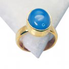 Riyo Blue Chalcedony 18kt Y Gold Plating Rosary Ring Jewelry Sz 6 Gprbch6-8007