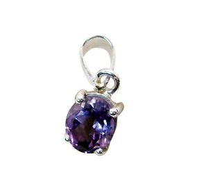 Riyo Purple Amethyst 925 Solid Sterling Silver  Faceted Pendant L 0.5in Spame-21