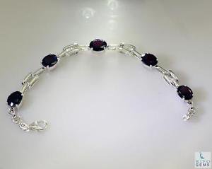 Riyo Garnet Custom Jewelry Twisted Silver Bracelet L 7.5in Sbragar-26051