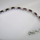 Riyo Garnet Chunky Jewellery Silver Mum Bracelet L 7.5in Sbragar-26039