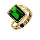 Emerald Cz 18kt Y Gold Plating Beautiful Ring