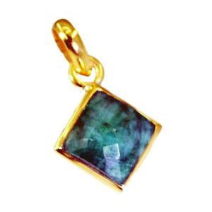 Riyogems Indi Emerald Gold Plated Jewellery Lucky Charm Pendants L 1in Gppiem-32